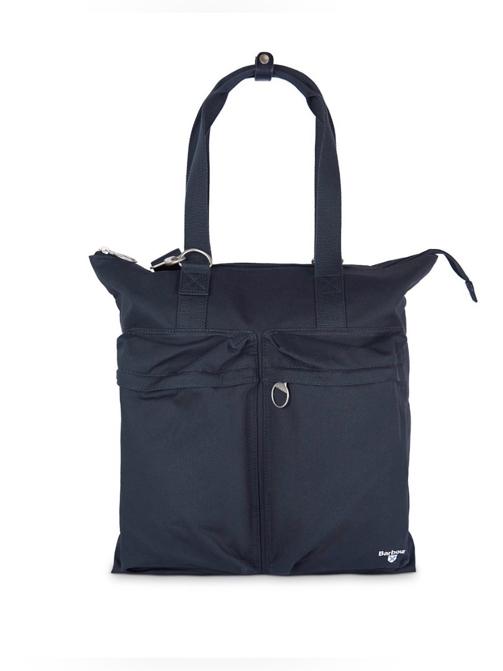 Barbour Navy Dual-Pocket Tote